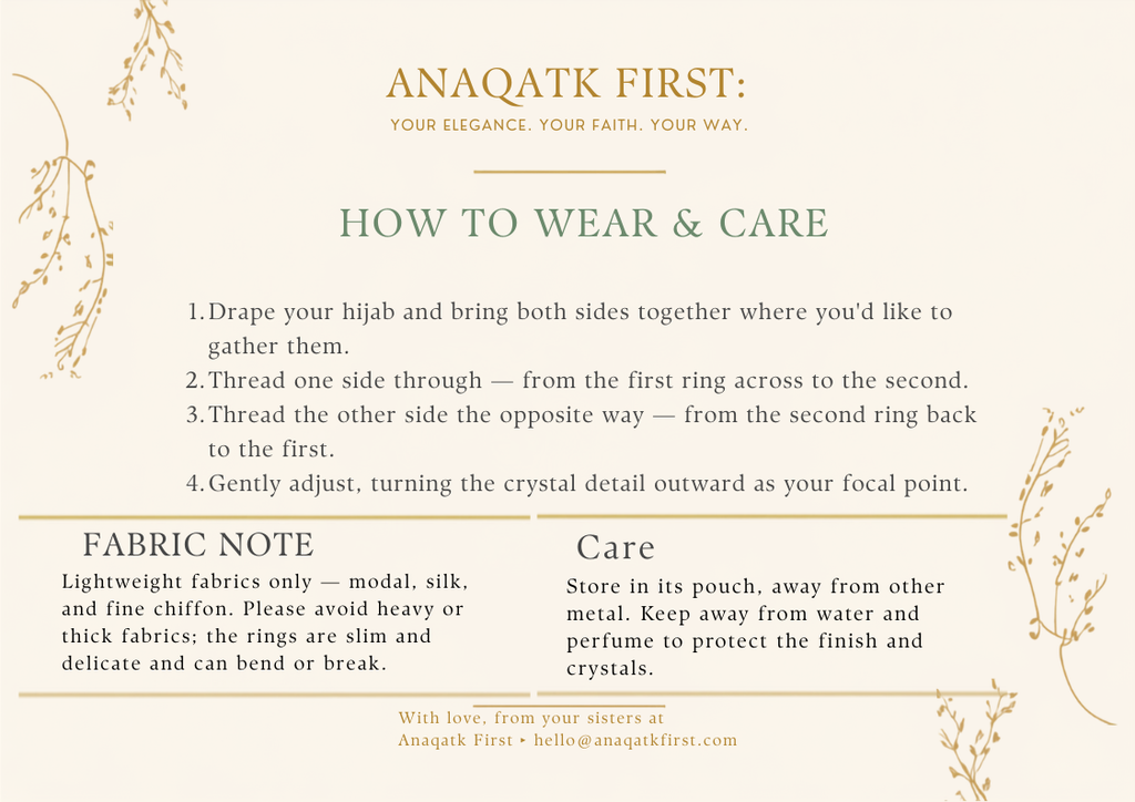 How to wear and care for your Zahra hijab scarf ring — Anaqatk First