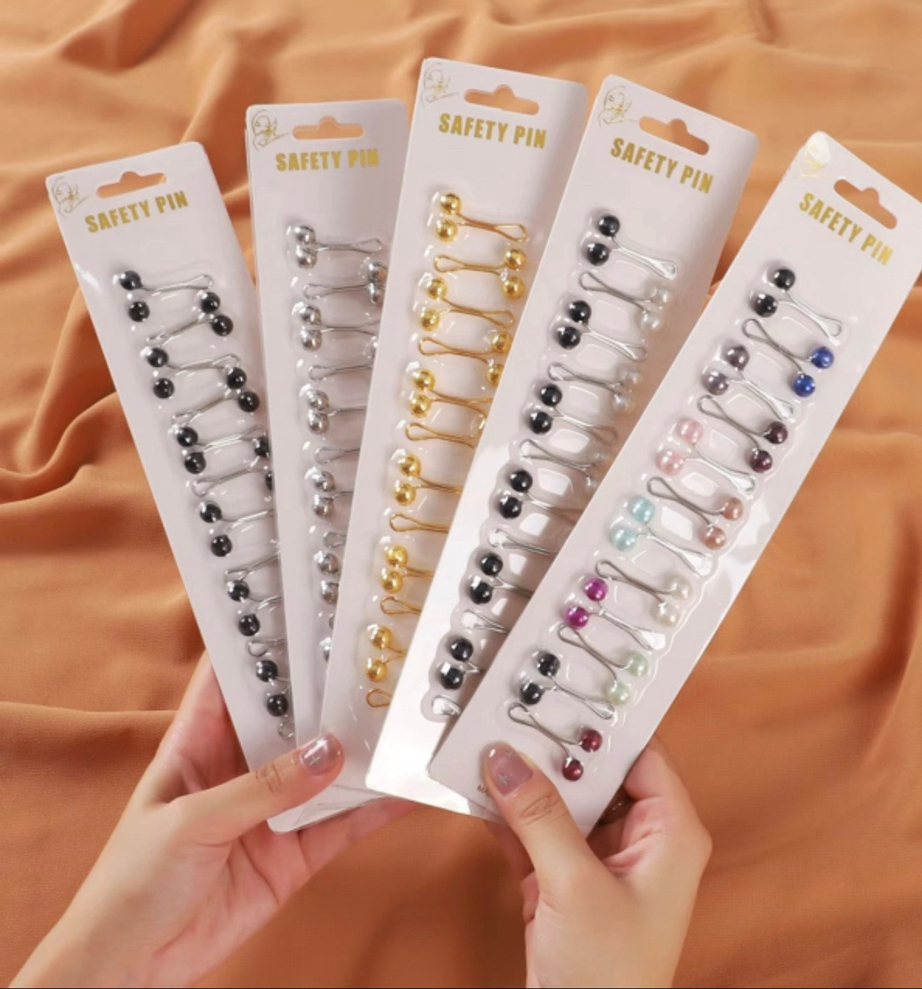 Jumana — The Pearl | Beaded Hijab Pin & Scarf Clip Set