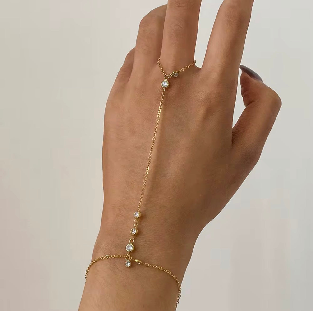 Kaff — The Adornment | 18K Gold-Plated Hand Chain Bracelet