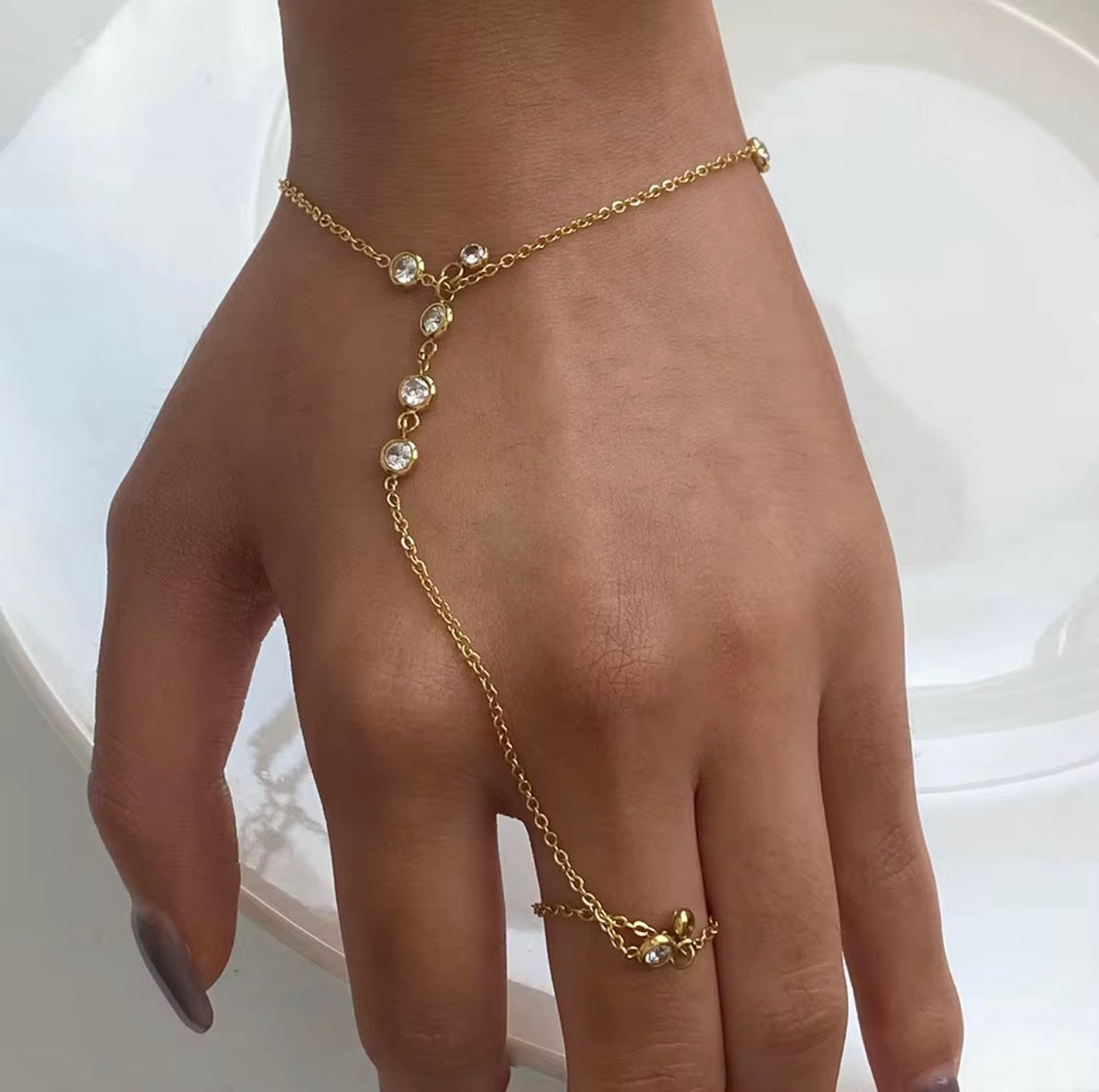 Kaff — The Adornment | 18K Gold-Plated Hand Chain Bracelet