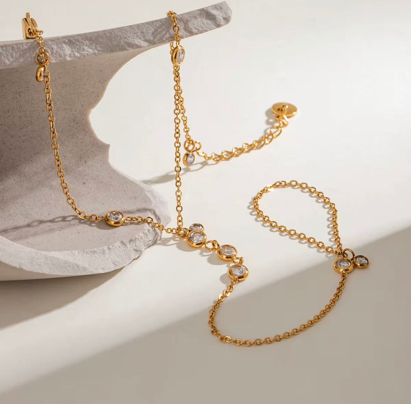 Kaff — The Adornment | 18K Gold-Plated Hand Chain Bracelet