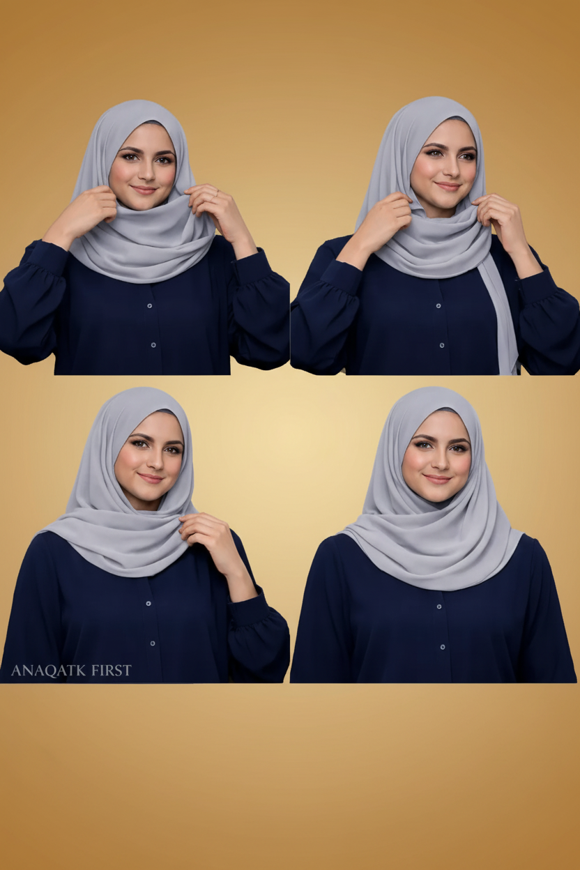Step-by-step guide on how to wear a hijab with a dark background