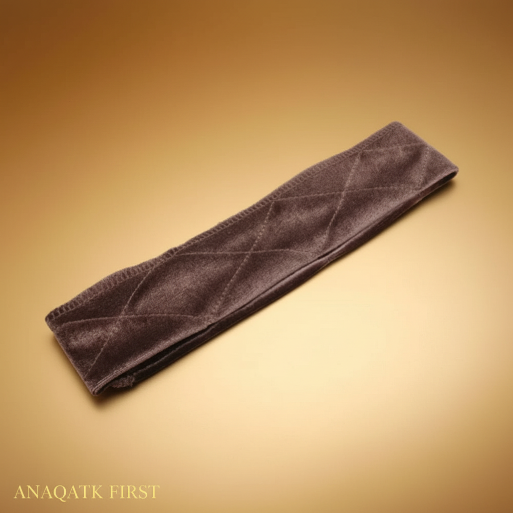 Brown leather belt on a wooden surface