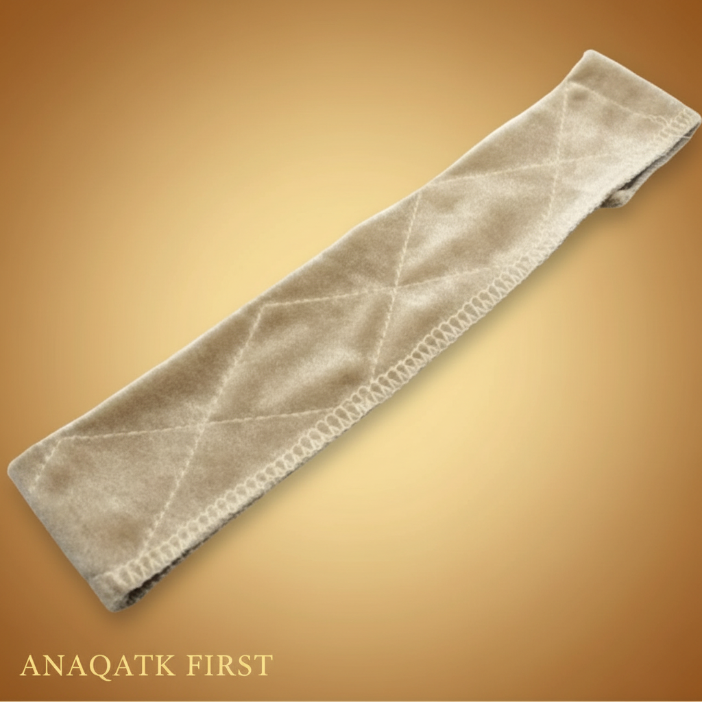Beige fabric on a wooden surface