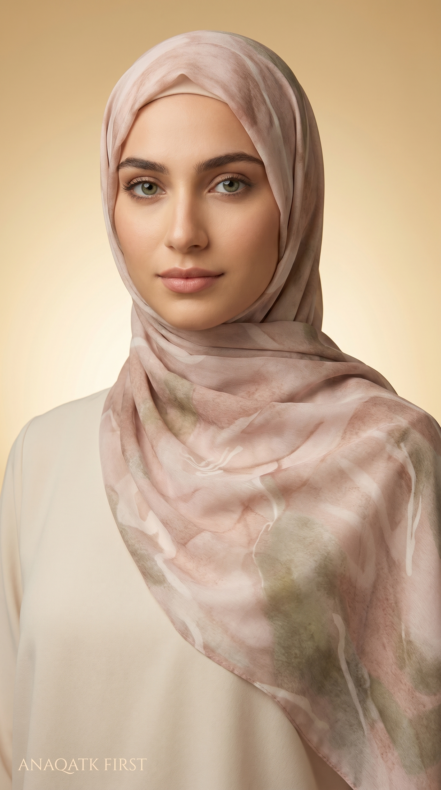 Model wearing Rania hijab in Blush Rose — Anaqatk First