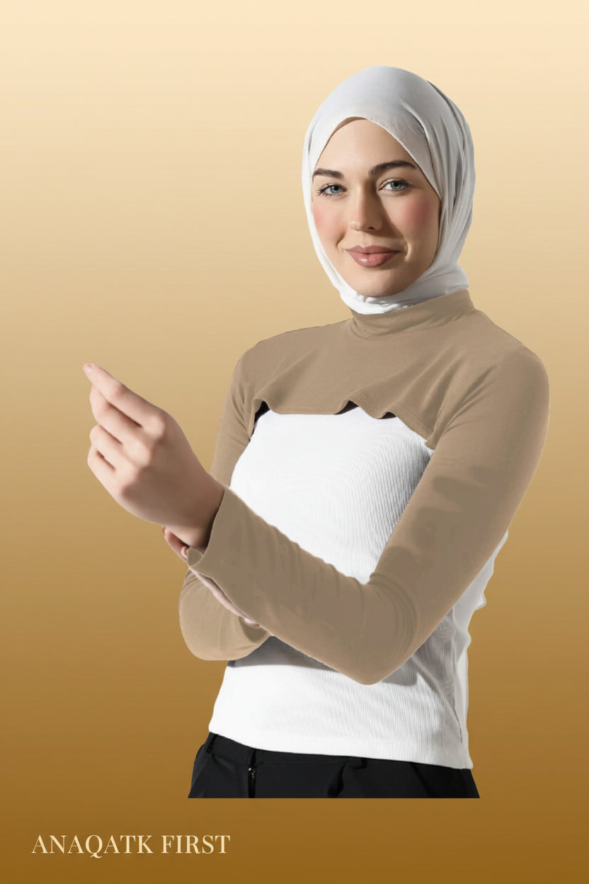 Takmila Sleeve & Collar Set - Beige