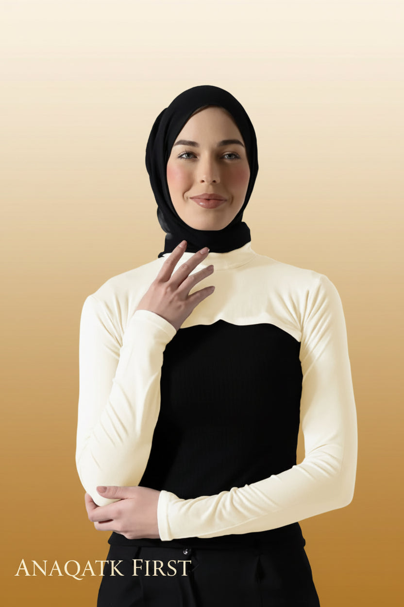 Takmila Sleeve & Collar Set - Cream