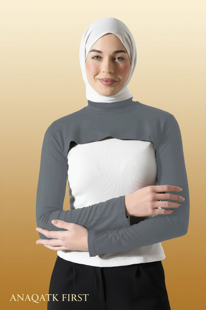 Takmila Sleeve & Collar Set - Grey