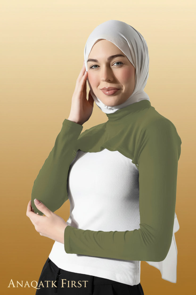 Takmila Sleeve & Collar Set - Olive