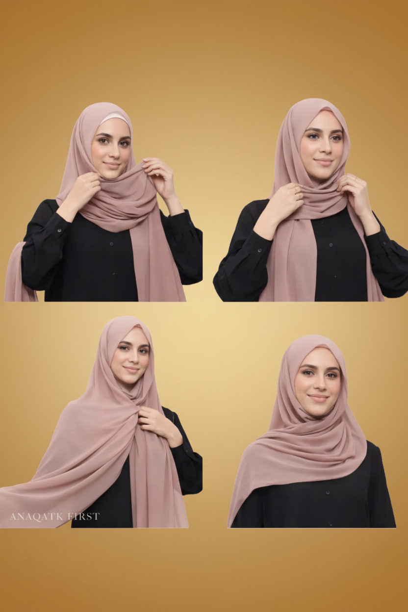 Yusra — The Ease | Instant Chiffon Hijab — 4 Step Styling Guide